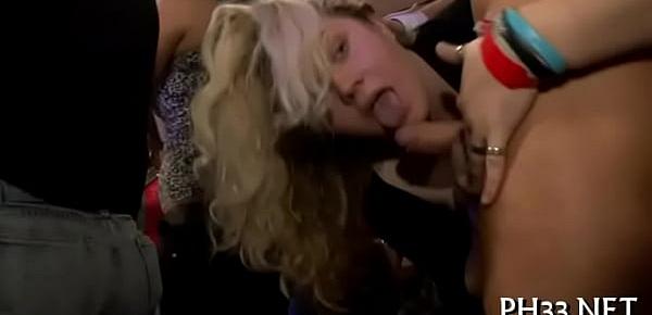  Blonde girl swallowing black 10-pounder
